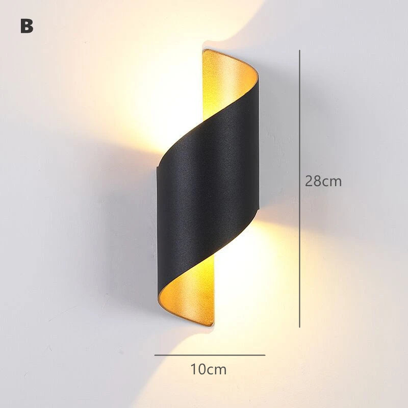 14W LED Wall Lights For Living Room Modern Lighting Black Gold Wall Mount Sconce Bedroom Light Indoor Wall Fixtures Up Down Lamp