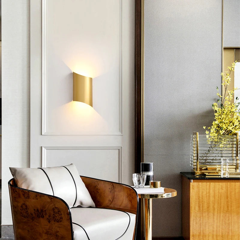 14W LED Wall Lights For Living Room Modern Lighting Black Gold Wall Mount Sconce Bedroom Light Indoor Wall Fixtures Up Down Lamp