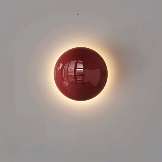Modern Led Wall Lamp Red Round Metal Wall Lights for Bedroom Living Room Corridor Ceiling Lamp Designer Cream Decorative Room
