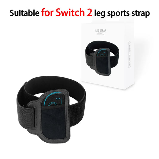 Close-up of Adjustable Leg Strap attached to leg with Nintendo Switch 2