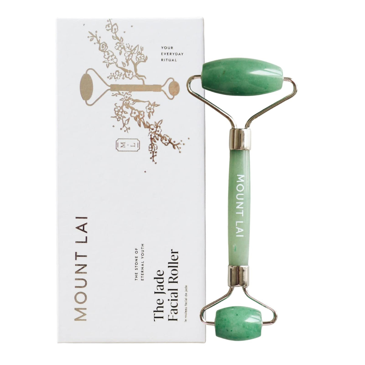 Mount Lai De-Puffing Jade Roller for Face Best Massage Face Sculpting Tool for Women to De-Puff Soothe and Reveal Radiant Skin Authentic Jade Facial Roller Skin Care